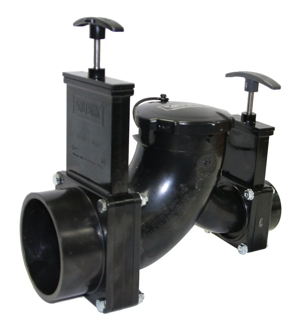 T80 – VALTERRA LLC Sewer Waste Valve, Waste Valve For RV Black Water System Double Valve Handle Actuated Ell Double R...